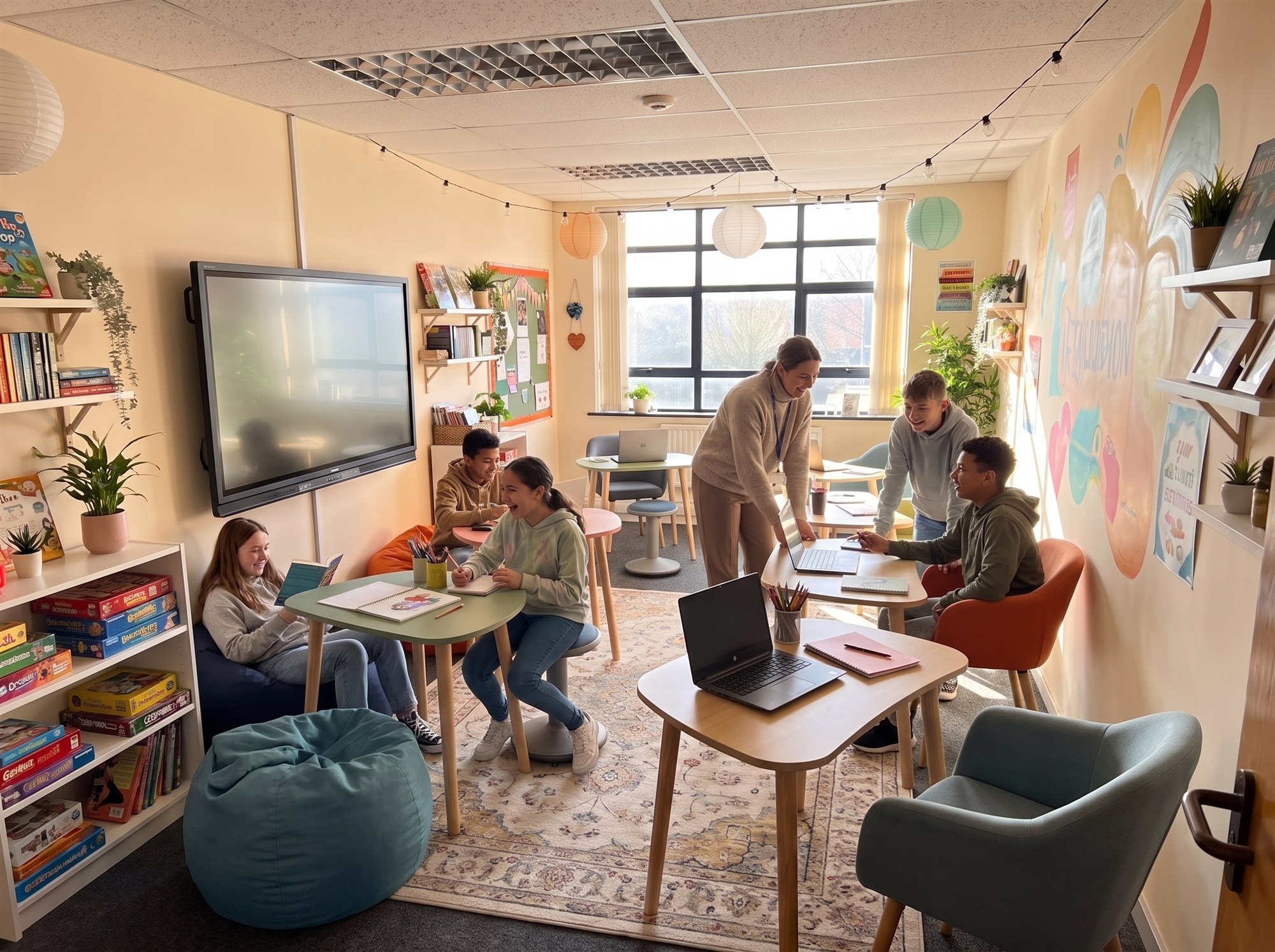 The pathways learning space prepared for small-group work